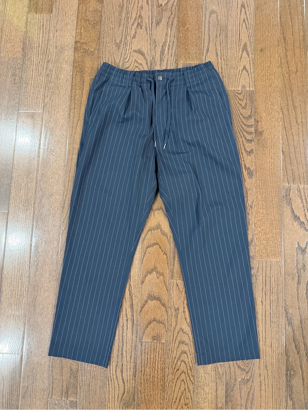 Ralph Lauren Polo Men's Navy Pinstripe Drawstring Pants - Hemmed